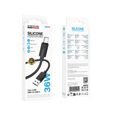 Кабель BOROFONE BX123 Leya silicone charging data cable Type-C Black