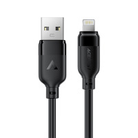 Кабель ACEFAST C16-06, USB to iP, 2.4A, 2m, TPE, TPU connectors, Black