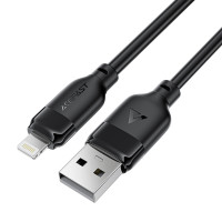 Кабель ACEFAST C16-06, USB to iP, 2.4A, 2m, TPE, TPU connectors, Black