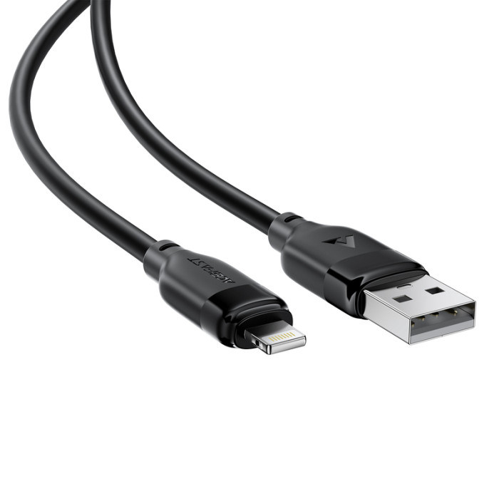 Кабель ACEFAST C16-06, USB to iP, 2.4A, 2m, TPE, TPU connectors, Black