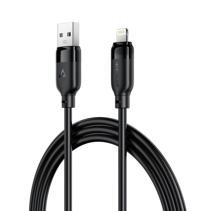 Кабель ACEFAST C16-06, USB to iP, 2.4A, 2m, TPE, TPU connectors, Black
