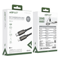 Кабель ACEFAST C23-01, USB to iP, 30W,1.2m, Nylon, Zinc alloy + TPE connectors, Black