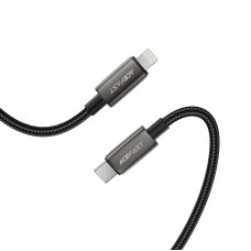 Кабель ACEFAST C23-01, USB to iP, 30W,1.2m, Nylon, Zinc alloy + TPE connectors, Black