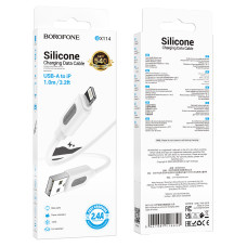 Кабель BOROFONE BX114 Structure silicone charging data cable iP White