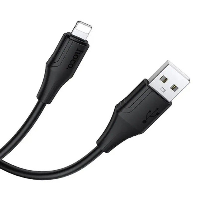 Кабель HOCO X124 Bien silicone charging data cable iP Black