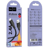 Кабель HOCO X124 Bien silicone charging data cable iP Black