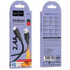 Кабель HOCO X124 Bien silicone charging data cable iP Black