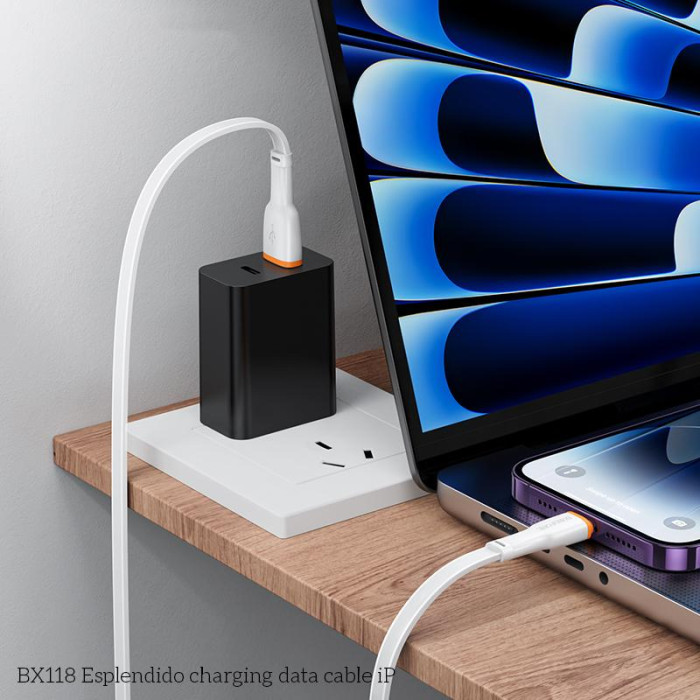Кабель BOROFONE BX118 Esplendido charging data cable iP White