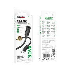 Кабель BOROFONE BX123 Leya PD30W silicone charging data cable iP Black