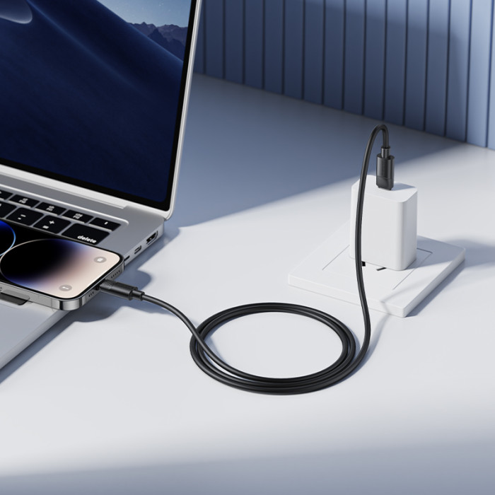 Кабель BOROFONE BX123 Leya PD30W silicone charging data cable iP Black