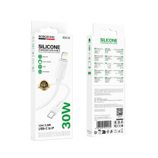 Кабель BOROFONE BX123 Leya PD30W silicone charging data cable iP White