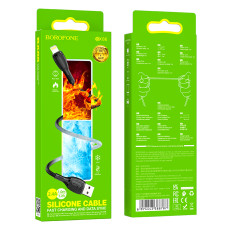 Кабель BOROFONE BX86 Advantage silicone charging data cable for iP Black