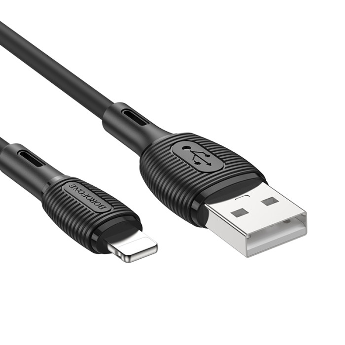 Кабель BOROFONE BX86 Advantage silicone charging data cable for iP Black