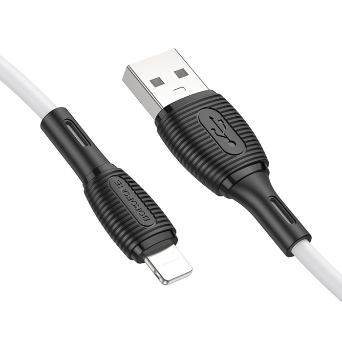 Кабель BOROFONE BX86 Advantage silicone charging data cable for iP White