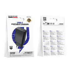 Мережевий зарядний пристрій BOROFONE BAS75A Source single port PD30W charger Black