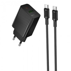 Мережевий зарядний пристрій BOROFONE BAS76A Source PD30W+QC3.0 charger set(C to C) Black