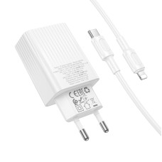 Мережевий зарядний пристрій з кабелем BOROFONE BAS76A Source PD30W+QC3.0 charger set(C to iP) White