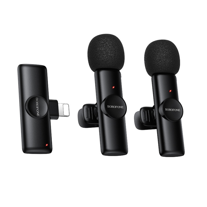 Бездротова мікрофонна система BOROFONE BFK16A Winner dual-mic (Lightning) Black