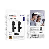 Бездротова мікрофонна система BOROFONE BFK16A Winner dual-mic (Lightning) Black