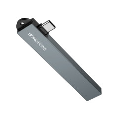 USB-хаб BOROFONE FH1A 4-in-1 converter(Type-C to USB2.0*3+USB3.0) Metal Gray