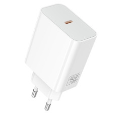Мережевий зарядний пристрій BOROFONE BA109A Star single port PD40W charger (EU) White