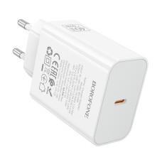 Мережевий зарядний пристрій BOROFONE BA109A Star single port PD40W charger (EU) White