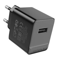 Мережевий зарядний пристрій BOROFONE BAS11A Erudite single port charger (EU) Black