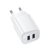 Мережевий зарядний пристрій BOROFONE BAS81A Star dual-port charger (EU) White
