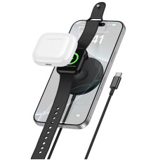 Бездротовий зарядний пристрій BOROFONE BQ41 Glory 3-in-1 magnetic wireless fast charging Black