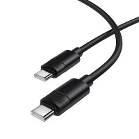 Кабель BOROFONE BX123 Leya 60W silicone charging data cable C to C Black