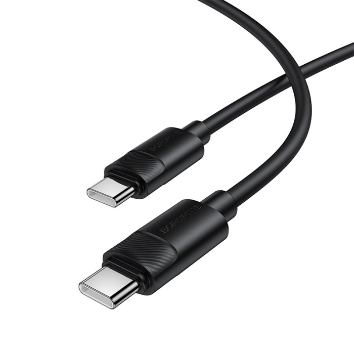 Кабель BOROFONE BX123 Leya 60W silicone charging data cable C to C Black