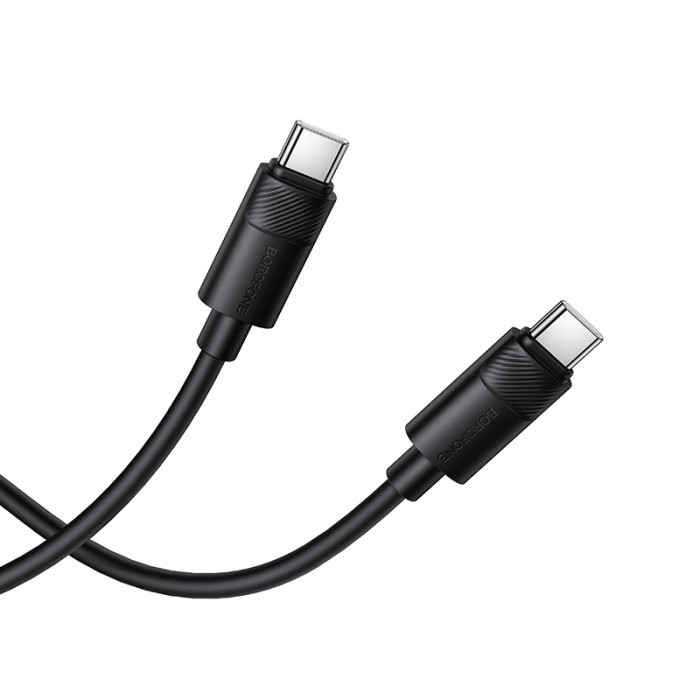 Кабель BOROFONE BX123 Leya 60W silicone charging data cable C to C Black