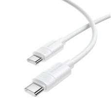 Кабель BOROFONE BX123 Leya 60W silicone charging data cable C to C White
