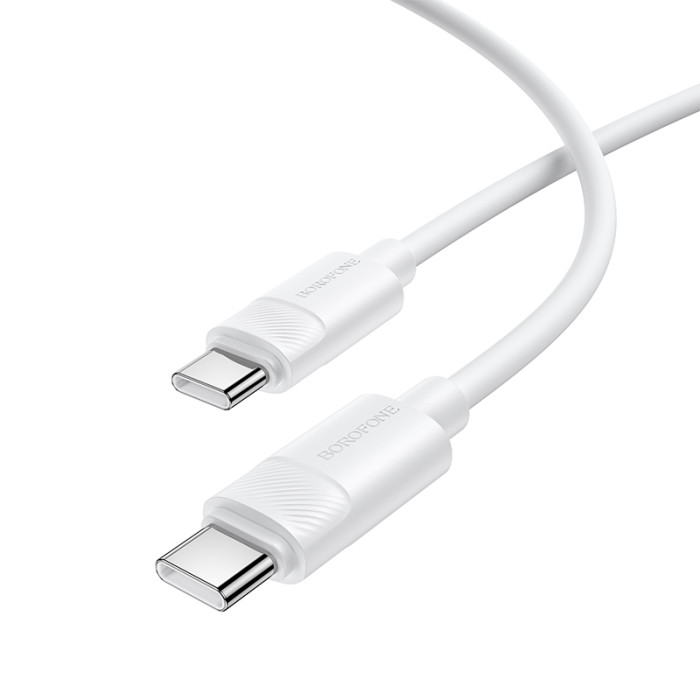 Кабель BOROFONE BX123 Leya 60W silicone charging data cable C to C White