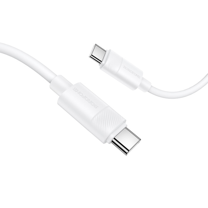 Кабель BOROFONE BX123 Leya 60W silicone charging data cable C to C White