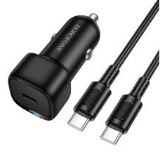 Автомобільний зарядний пристрій BOROFONE BZ34A Cloud single port PD20W car charger set (C to C) Black