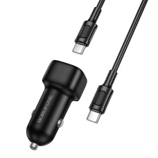 Автомобільний зарядний пристрій BOROFONE BZ34A Cloud single port PD20W car charger set (C to C) Black
