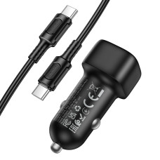 Автомобільний зарядний пристрій BOROFONE BZ34A Cloud single port PD20W car charger set (C to C) Black