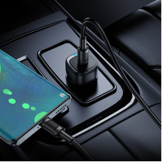 Автомобільний зарядний пристрій BOROFONE BZ34A Cloud single port PD20W car charger set (C to C) Black