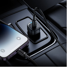Автомобільний зарядний пристрій BOROFONE BZ34A Cloud single port PD20W car charger set (C to iP) Black