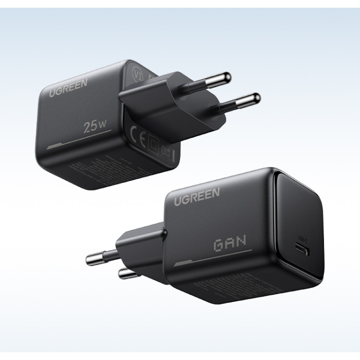 Мережевий зарядний пристрій UGREEN X517 25W USB-C GaN Fast Charger Black