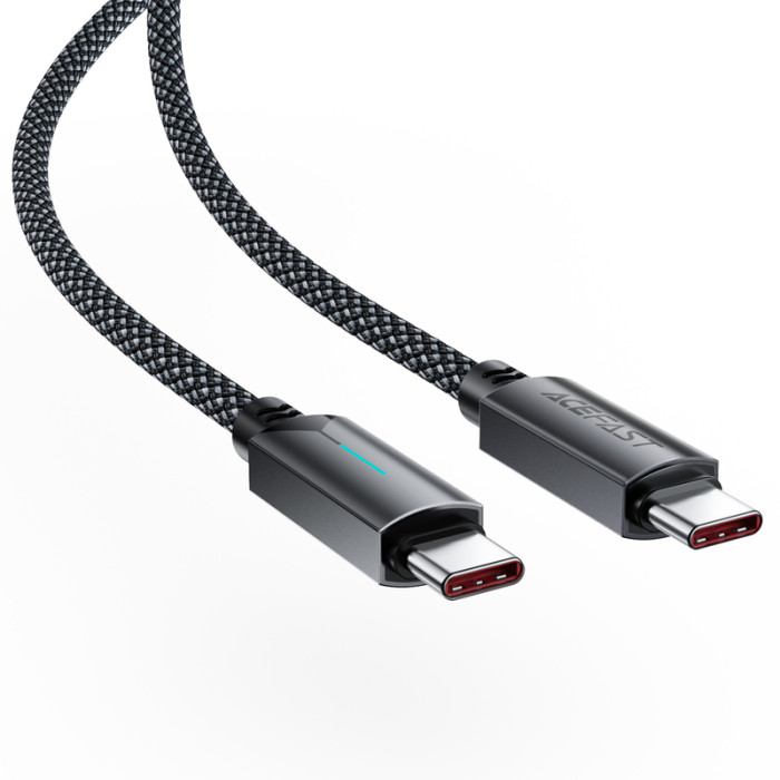Кабель ACEFAST C19-03, Type-C to Type-C, 60W, 1.2m, Nylon Braid, Aluminum Alloy connectors, Black