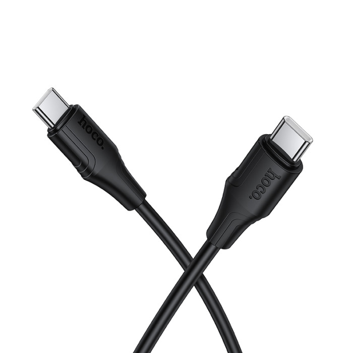 Кабель HOCO X124 Bien 60W silicone charging data cable C to C Black