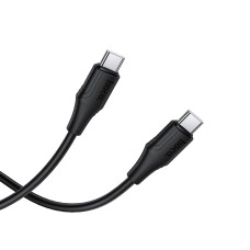Кабель HOCO X124 Bien 60W silicone charging data cable C to C Black
