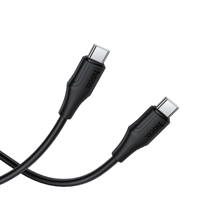 Кабель HOCO X124 Bien 60W silicone charging data cable C to C Black