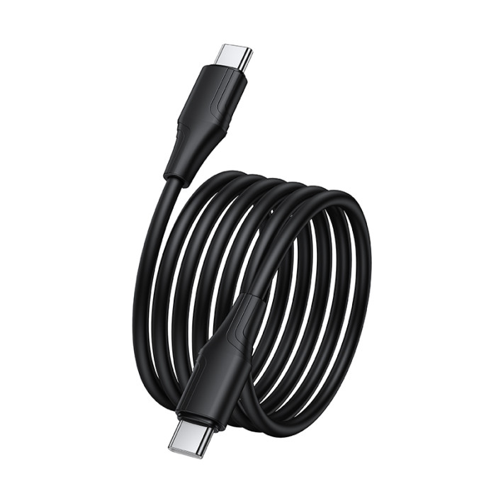 Кабель HOCO X124 Bien 60W silicone charging data cable C to C Black