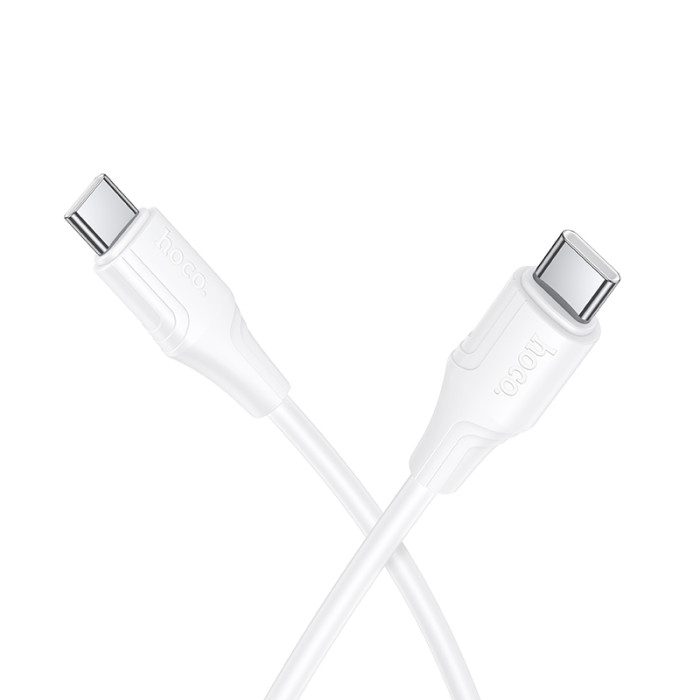 Кабель HOCO X124 Bien 60W silicone charging data cable C to C White