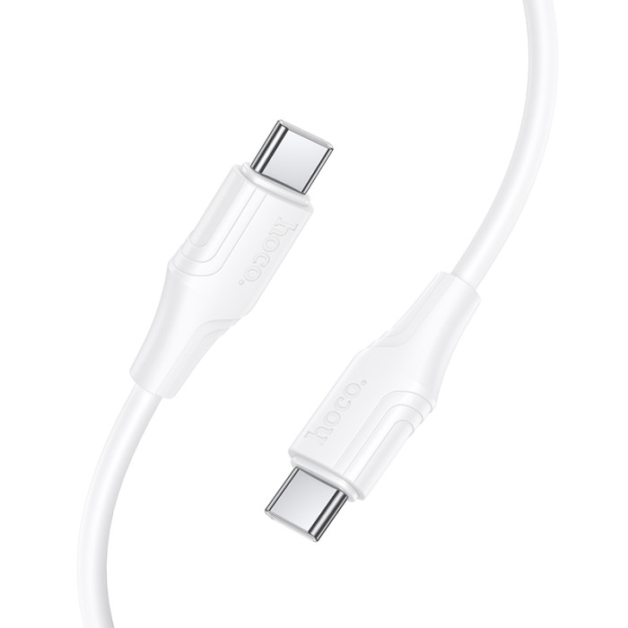 Кабель HOCO X124 Bien 60W silicone charging data cable C to C White