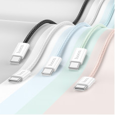 Кабель HOCO X104 Source 60W charging data cable Type-C to Type-C(L=1M) White