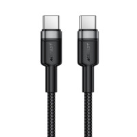 Кабель ACEFAST C22-03, Type-C to Type-C, 60W, 3A, 1.2m, Nylon Braid, Aluminum Alloy + TPE connectors, Black